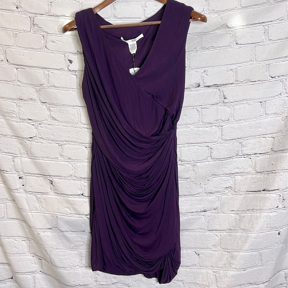 Diane von Furstenberg Francis Myrtle Plum Purple Sleeveless Dress Size 6